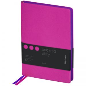 Ежедневник недатированный А5 136л Berlingo Fuze кожзам, цветной срез, фиолетовый