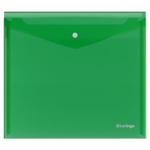 Конверт с кнопкой А5+ Berlingo, 200мкн, зеленая, EFb05004