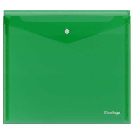 Конверт с кнопкой А5+ Berlingo, 200мкн, зеленая, EFb05004