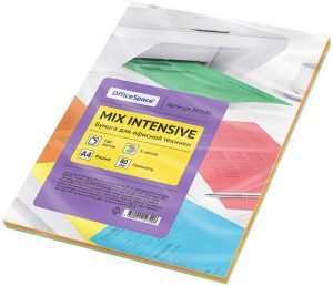 Бумага цветная OfficeSpase Mix Intensive 5 цветов 100л-пач 245180