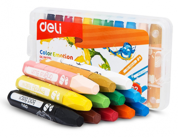 Мелки восковые 18 цв. Deli Color Emotion пастельные, масляные 044-EС20110