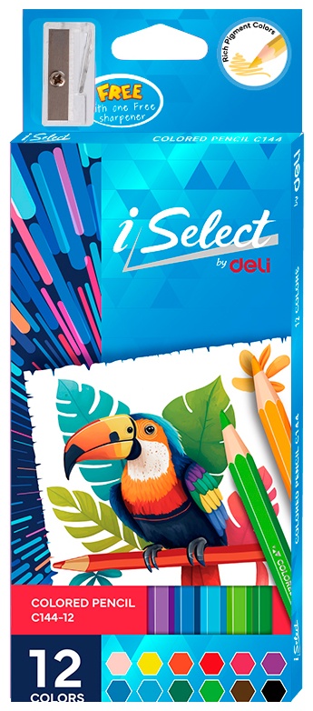 Карандаши цветные 12 цв. Deli i Select 044-C144-12