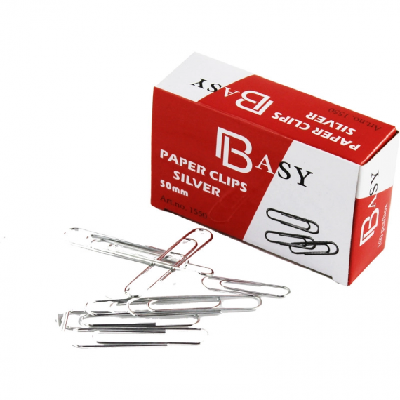Скрепки 50 мм Basy, оцинкованные, 100 шт-упак, 1550