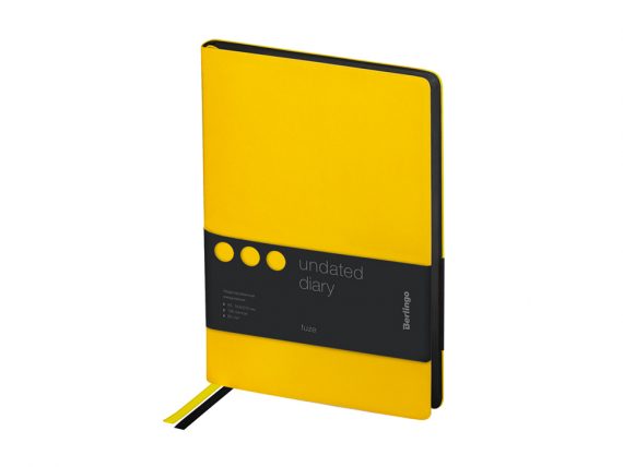 Ежедневник недатированный А5 136л Berlingo Fuze, кожзам, цветной срез, желтый