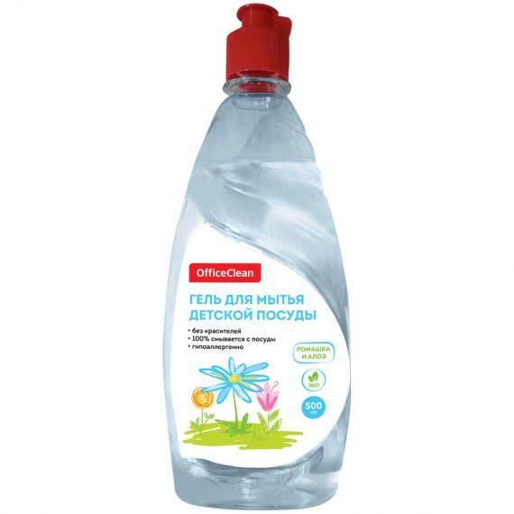 Средство для мытья посуды OfficeClean Ромашка и алоэ, гель, 500мл