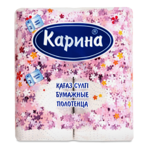 Полотенца двухслойные бумажные Карина (2шт-уп)