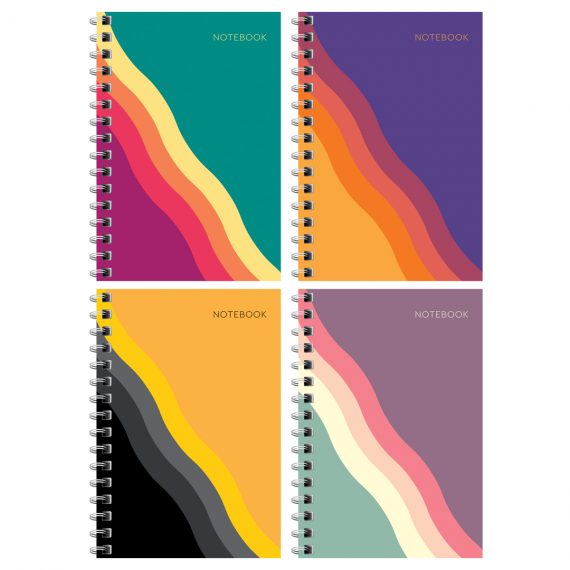 Записная книжка А6 120л, на гребне, BG Bright wave ЗК6гр120 12789