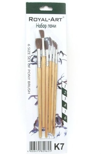 Кисти для рисования № 1,2,3,4,5,6 пони в наборе
