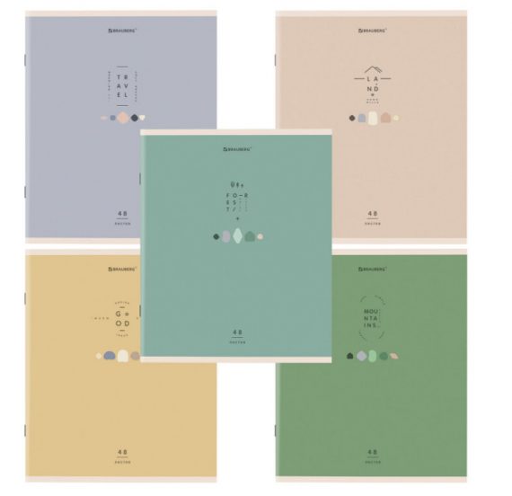 Тетрадь А5 48л, клетка, BRAUBERG Natural 404359