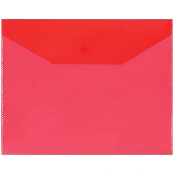 Конверт с кнопкой A5 OfficeSpace,150мкн, красная, 267530