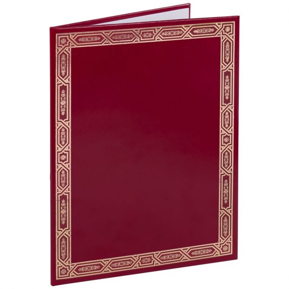 Папка адресная бумвинил бордовый Рамка формат А4, STAFF, 121919