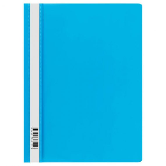 Скоросшиватель пластик А4 СТАММ, 160мкм, голубая с прозр. верхом ММ-30717