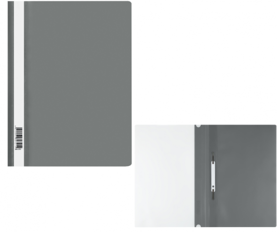 Скоросшиватель пластик А4 СТАММ, 160мкм, серая с прозр. верхом ММ-30721