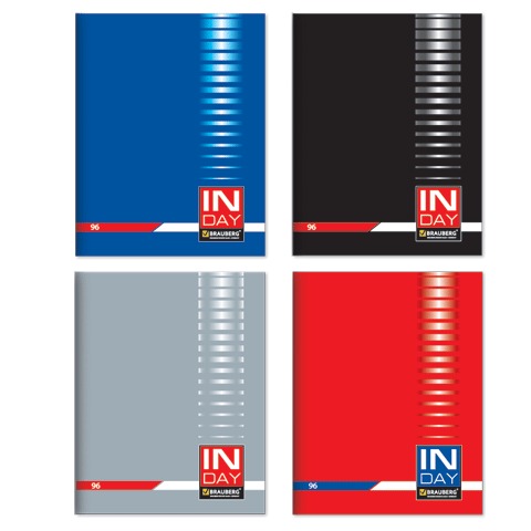 Тетрадь А4 96л, клетка, BRAUBERG INDAY 400520