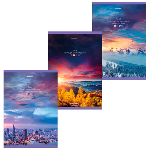 Тетрадь А4 96л, клетка, BRAUBERG Journey 404064