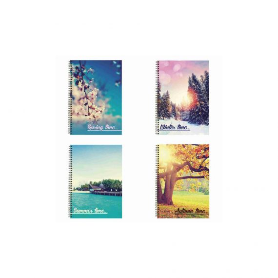 Тетрадь А4 96л, клетка на гребне, BRAUBERG 4 СЕЗОНА 403071