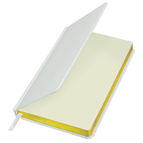 Ежедневник недатированный А5 160л BRAUBERG Iguana , кожзам, белый, срез золото 114458