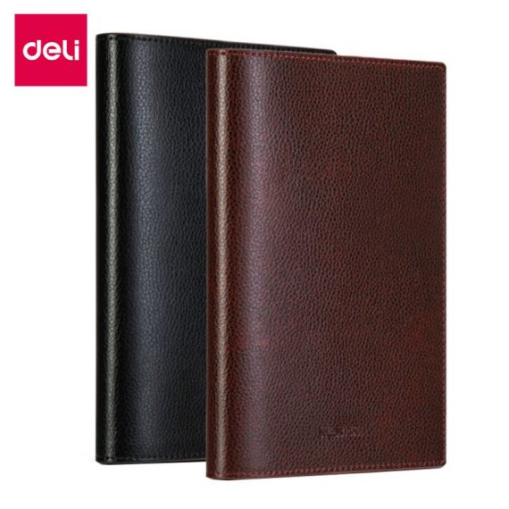 Ежедневник недатированный А5 120л Deli, кожзам черный N142L